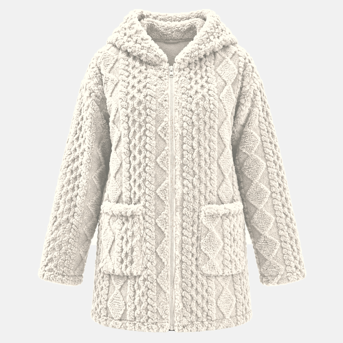 Marlene – Cozy Plush Hooded Cardigan Jacket