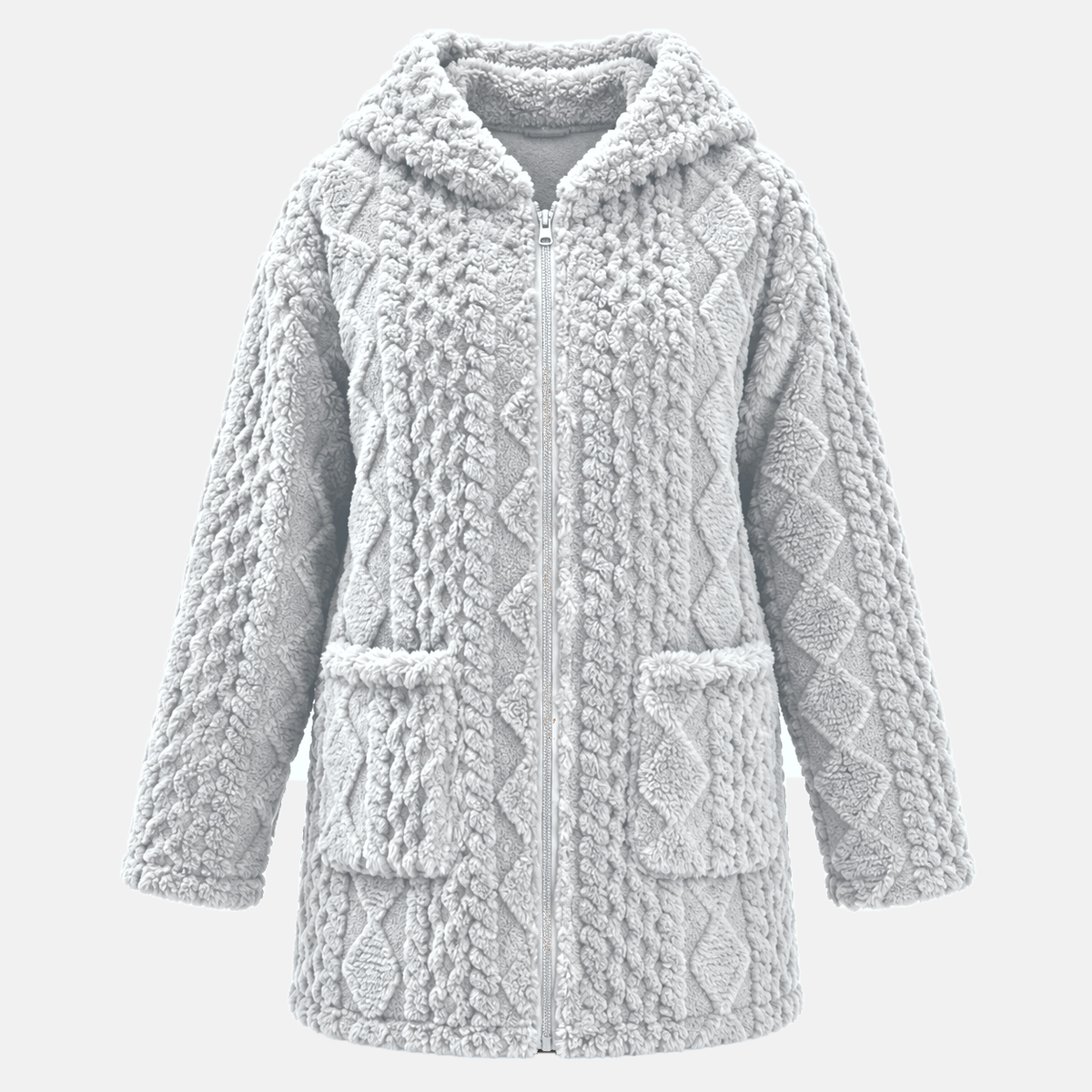 Marlene – Cozy Plush Hooded Cardigan Jacket