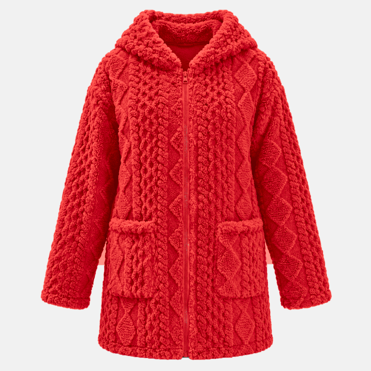 Marlene – Cozy Plush Hooded Cardigan Jacket