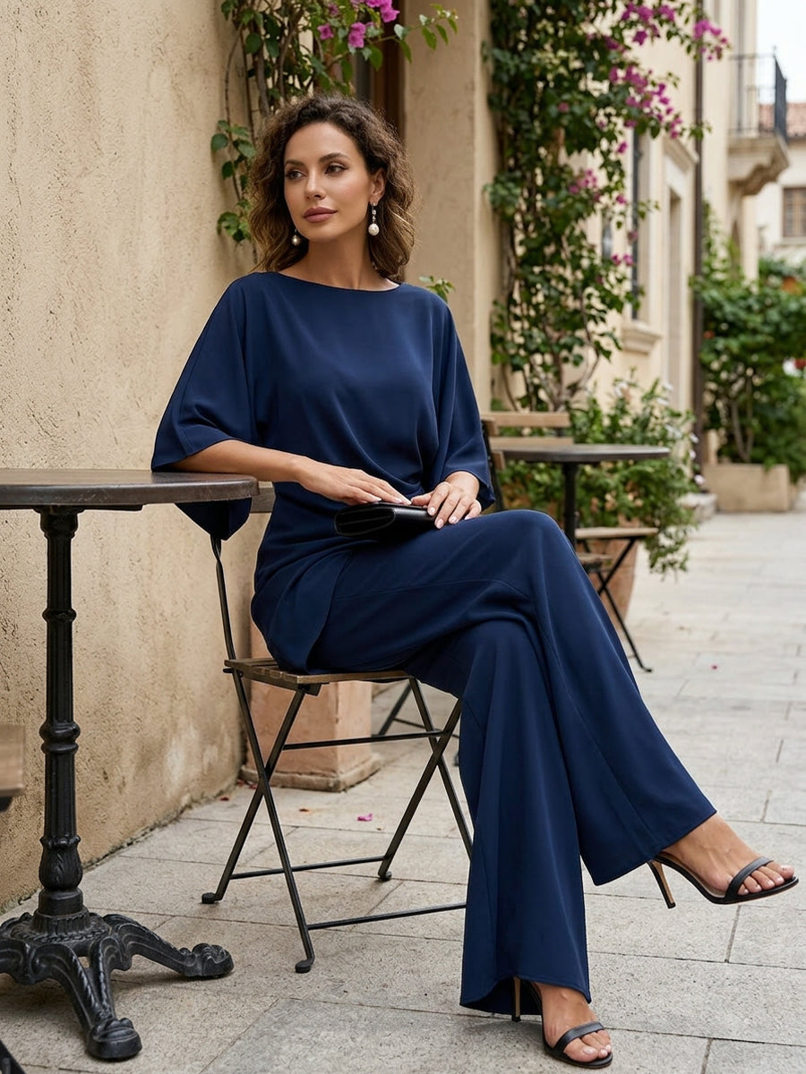Lucretia™ Draped Asymmetric Wide-Leg Set