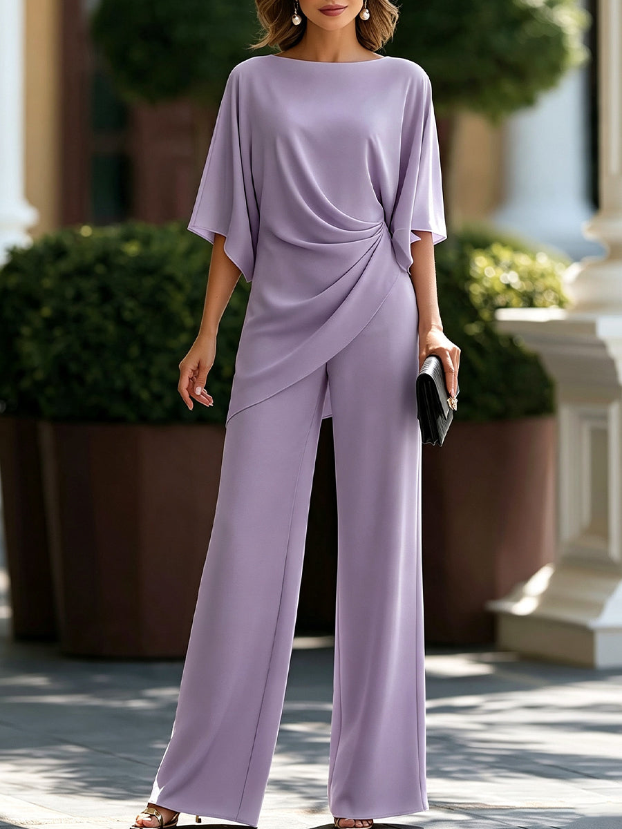 Lucretia™ Draped Asymmetric Wide-Leg Set