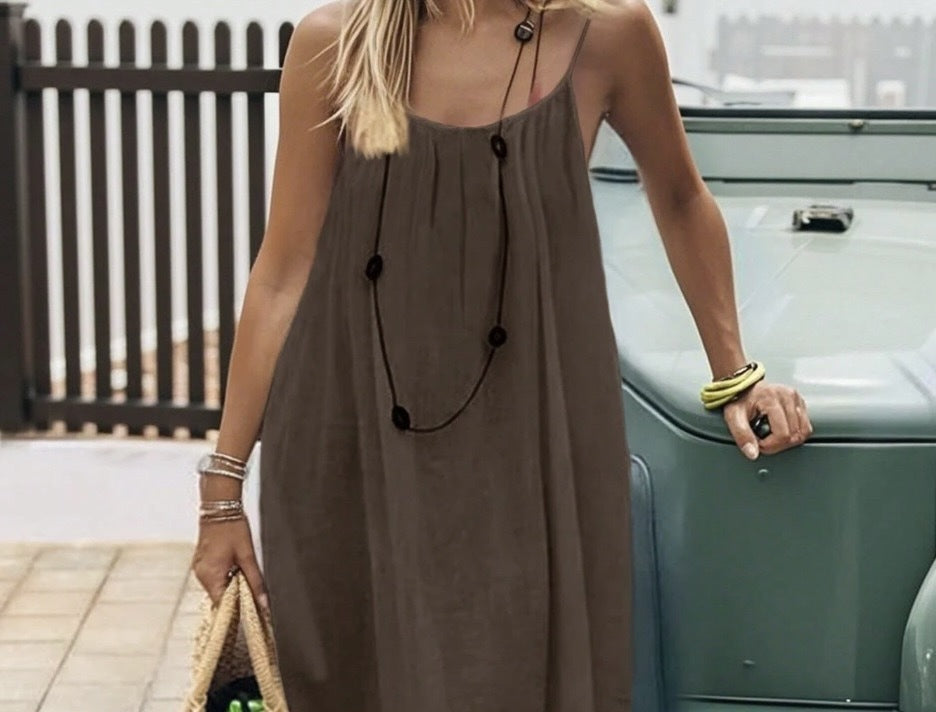 Martha | Mini Dress in Frosted Silk with Solid Colors, Ruffles, and Open Back