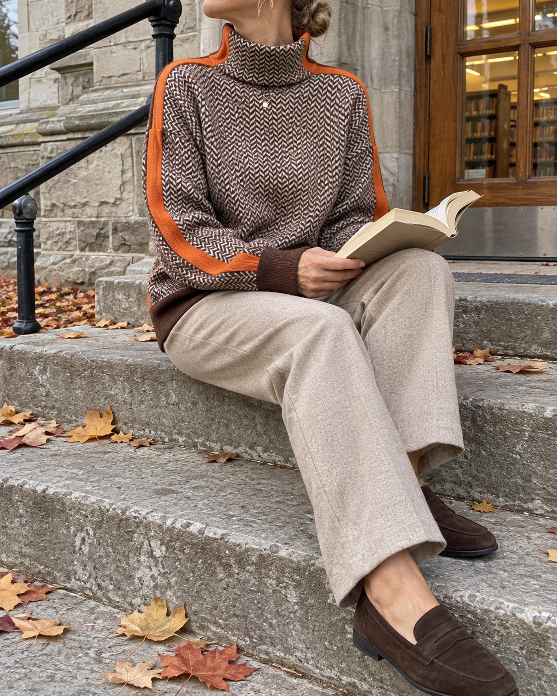 Florine - Contrast Turtleneck Sweater
