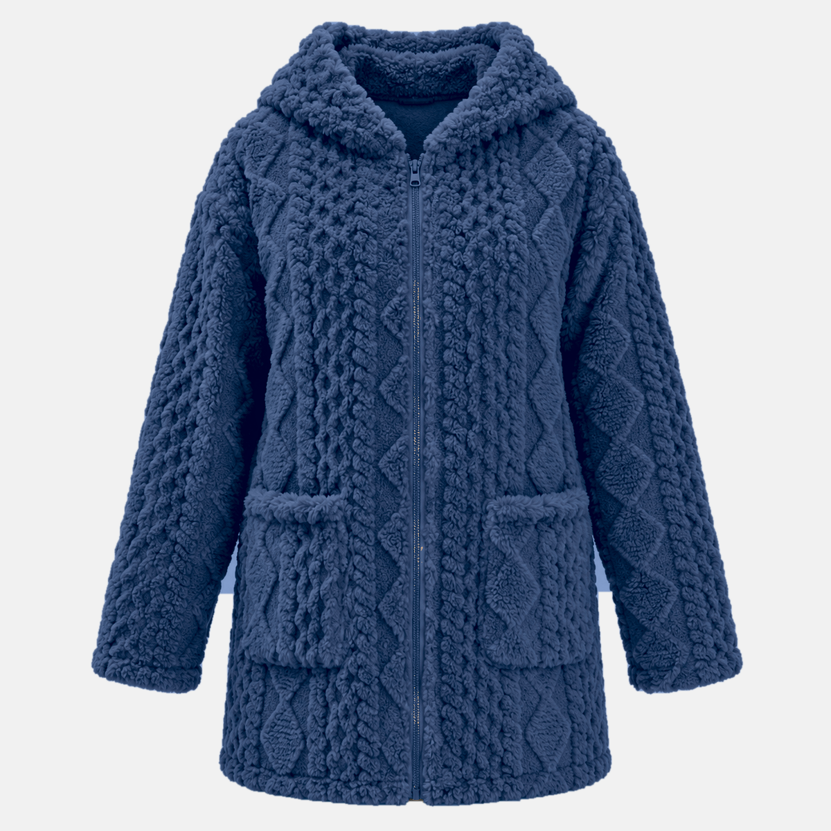 Marlene – Cozy Plush Hooded Cardigan Jacket