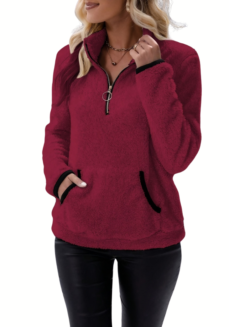 Sarah | Fluffy Zip-Up Jacket
