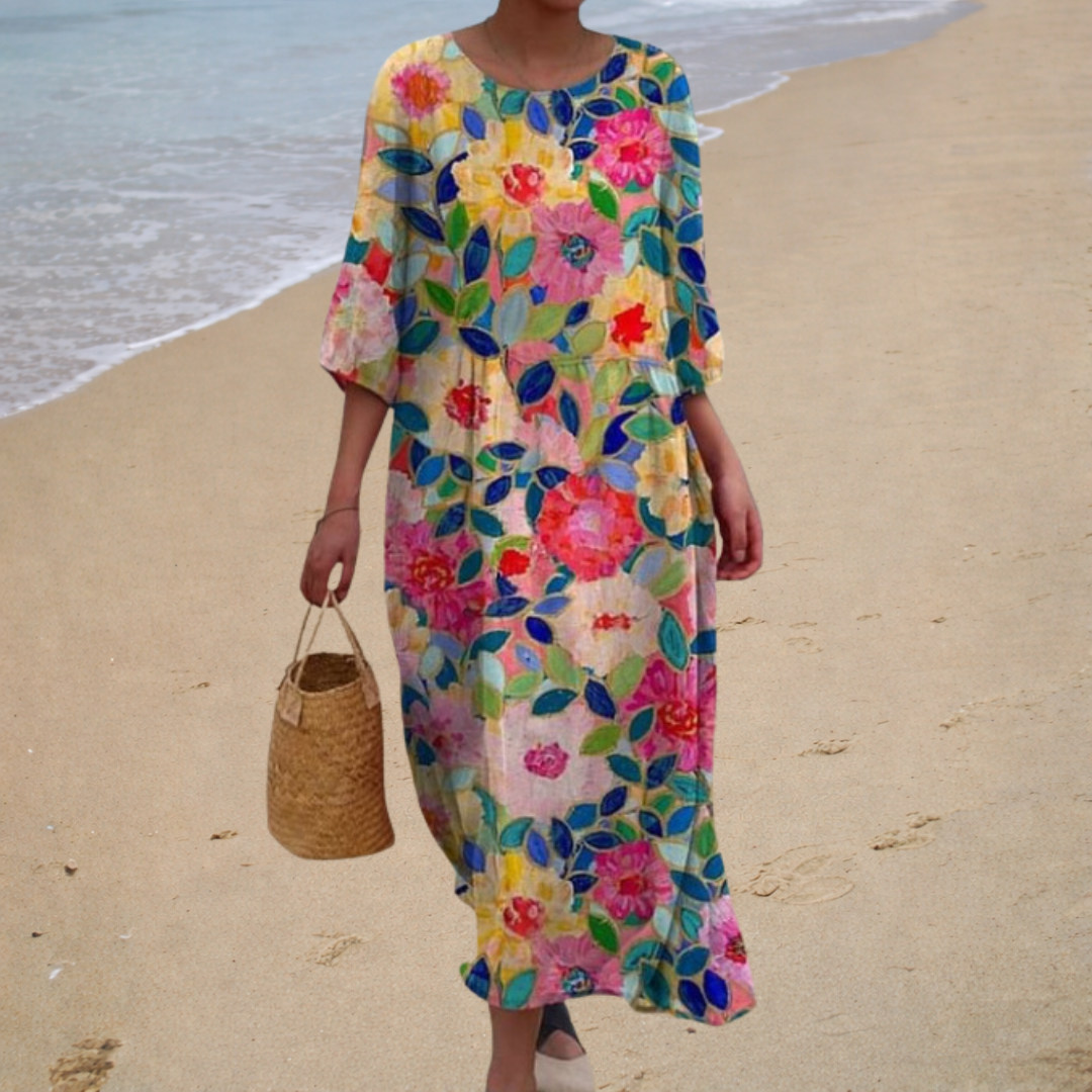 Long, fluid, chic, and comfortable dress