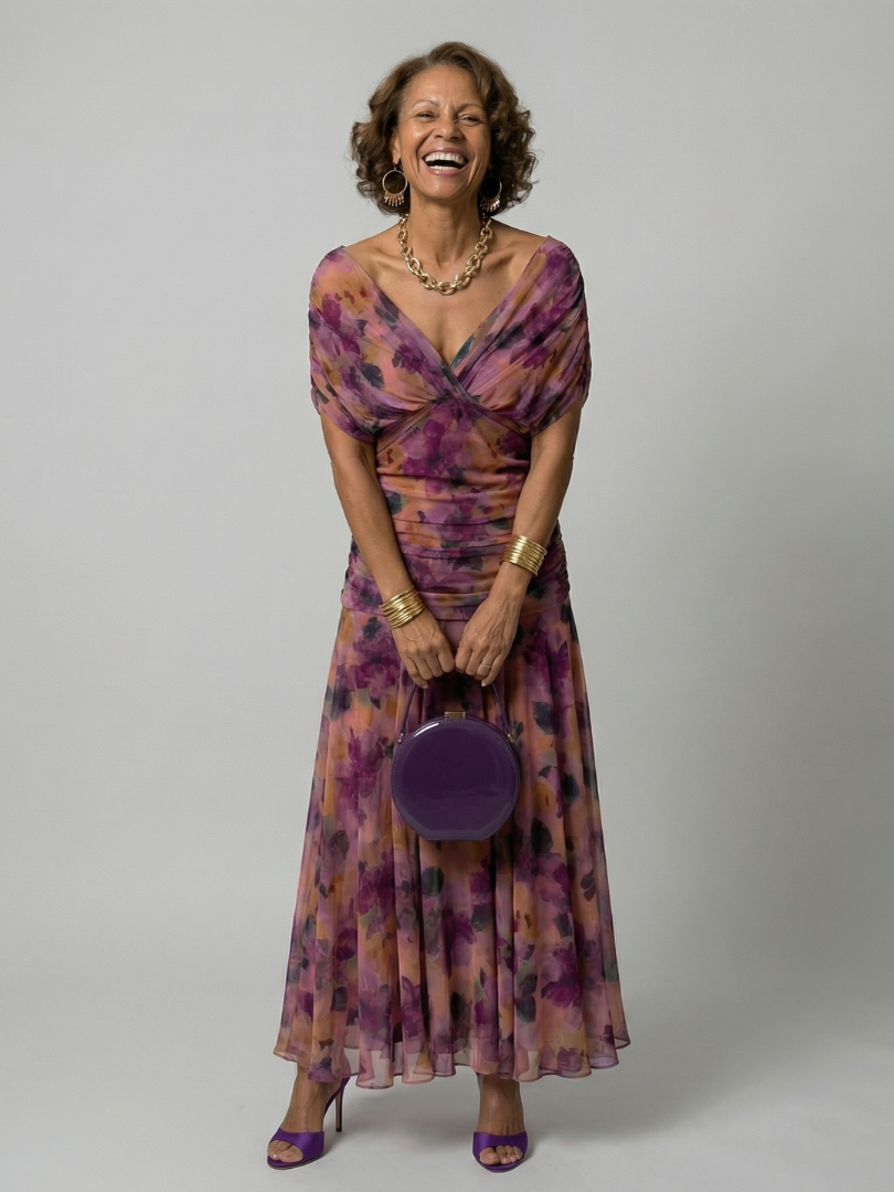 Calen | Off Shoulder Flow Midi Dresses