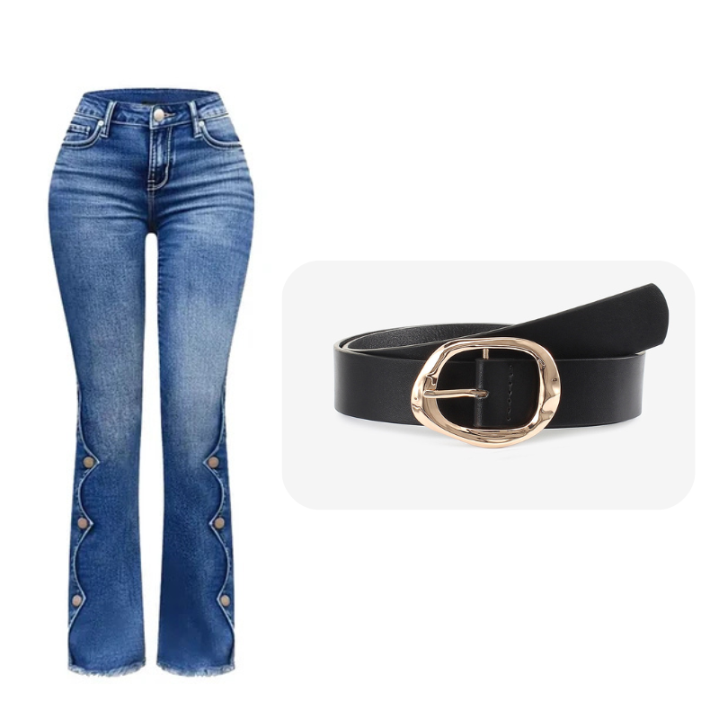 Camilla – High-Waisted Distressed Flare Jeans