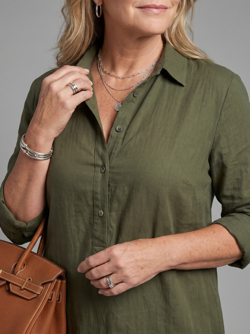 Veronica | Long Sleeve Relaxed Silhouette Maxi Dress