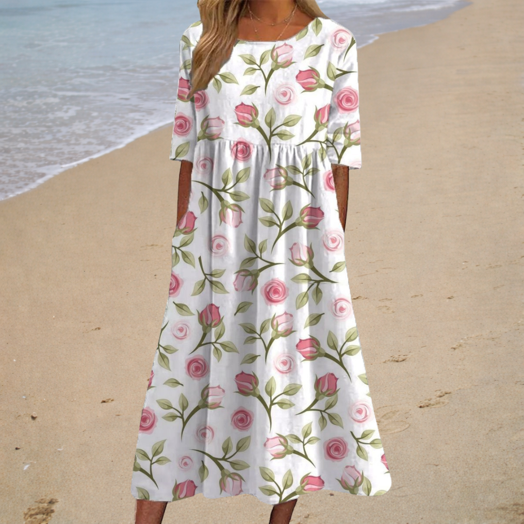 Long fluid dress, chic and comfortable
