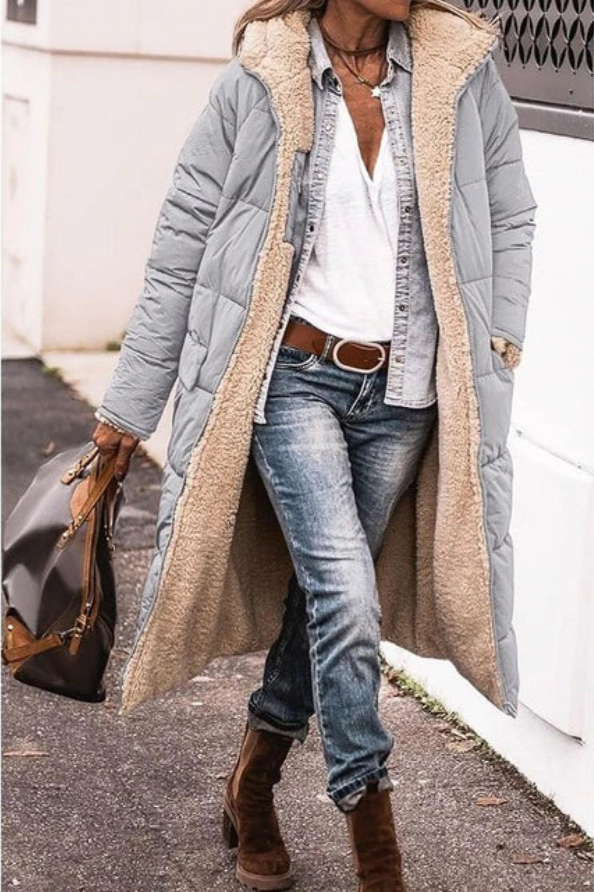 Sofia – Reversible Longline Quilted Coat