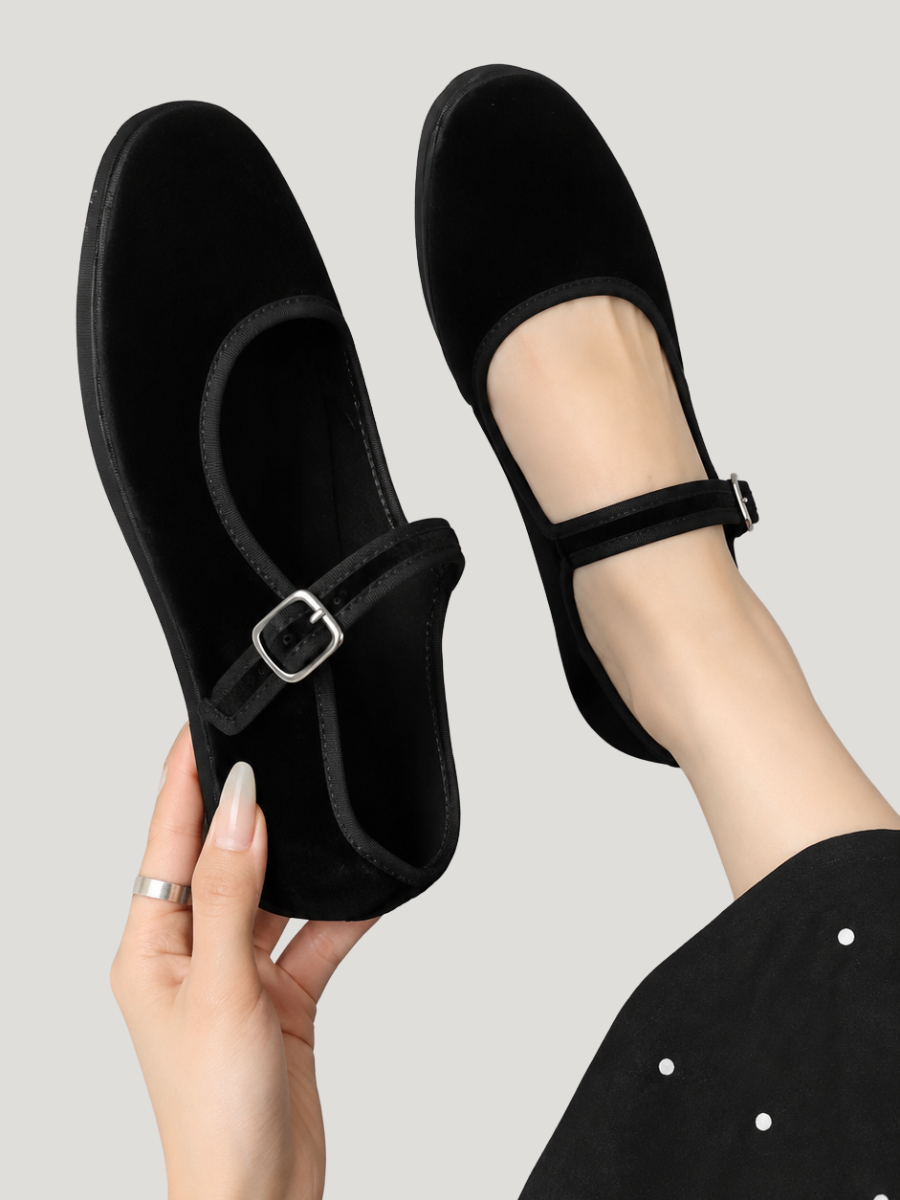 Caroline - Adjustable Strap Ballet Flats