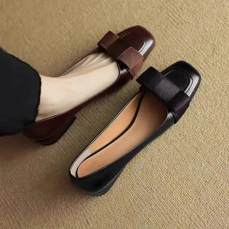Camille Bow Leather Flats