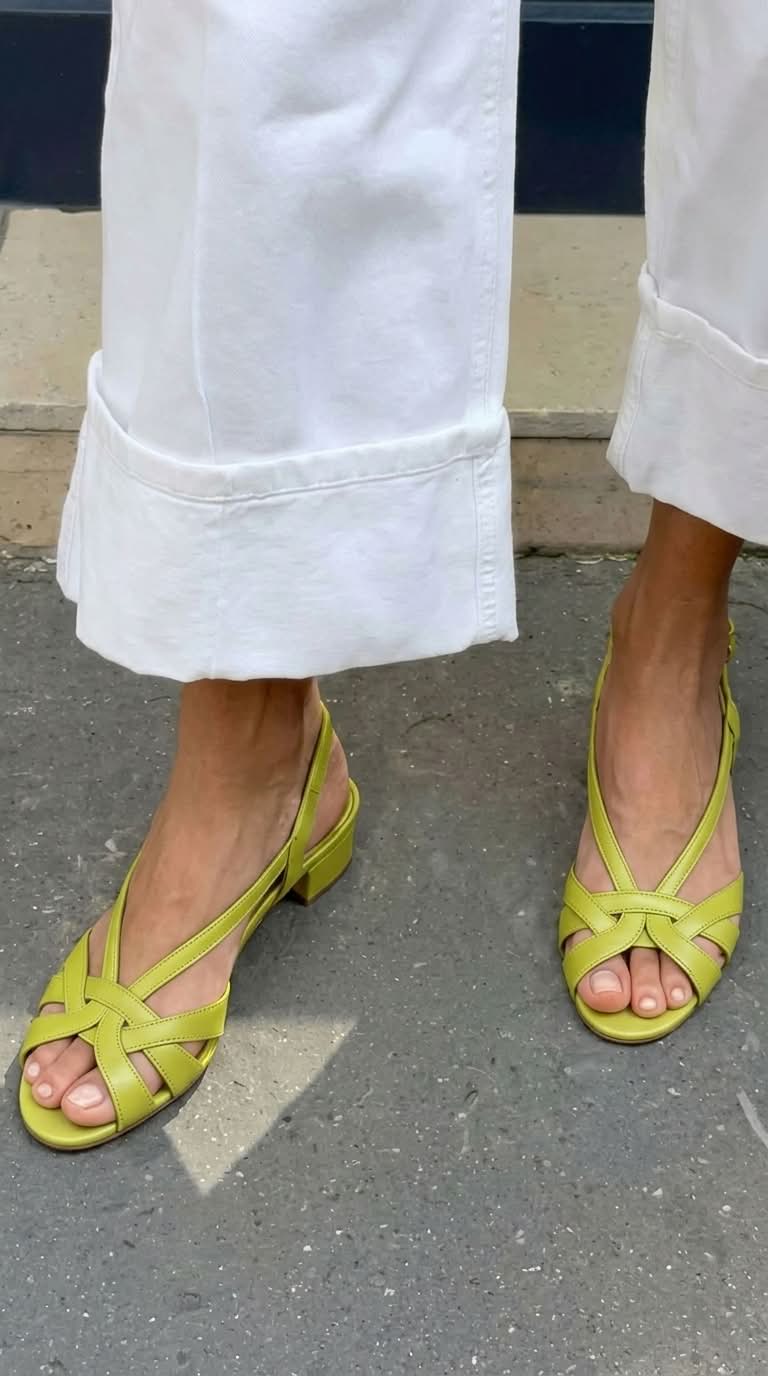 Tania - Nude Leather Slingback Sandals
