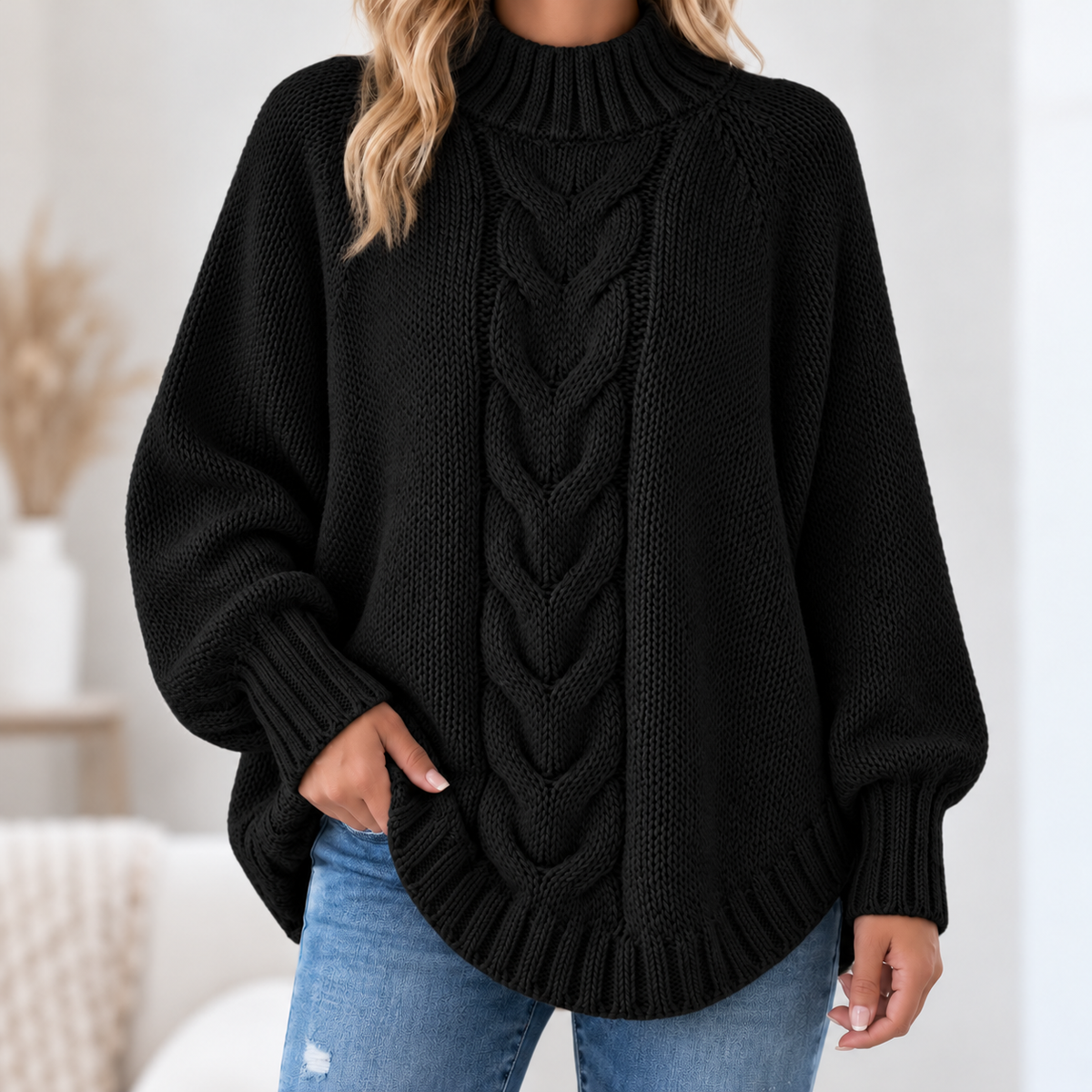 Pamella - Cable Knit Oversized Sweater