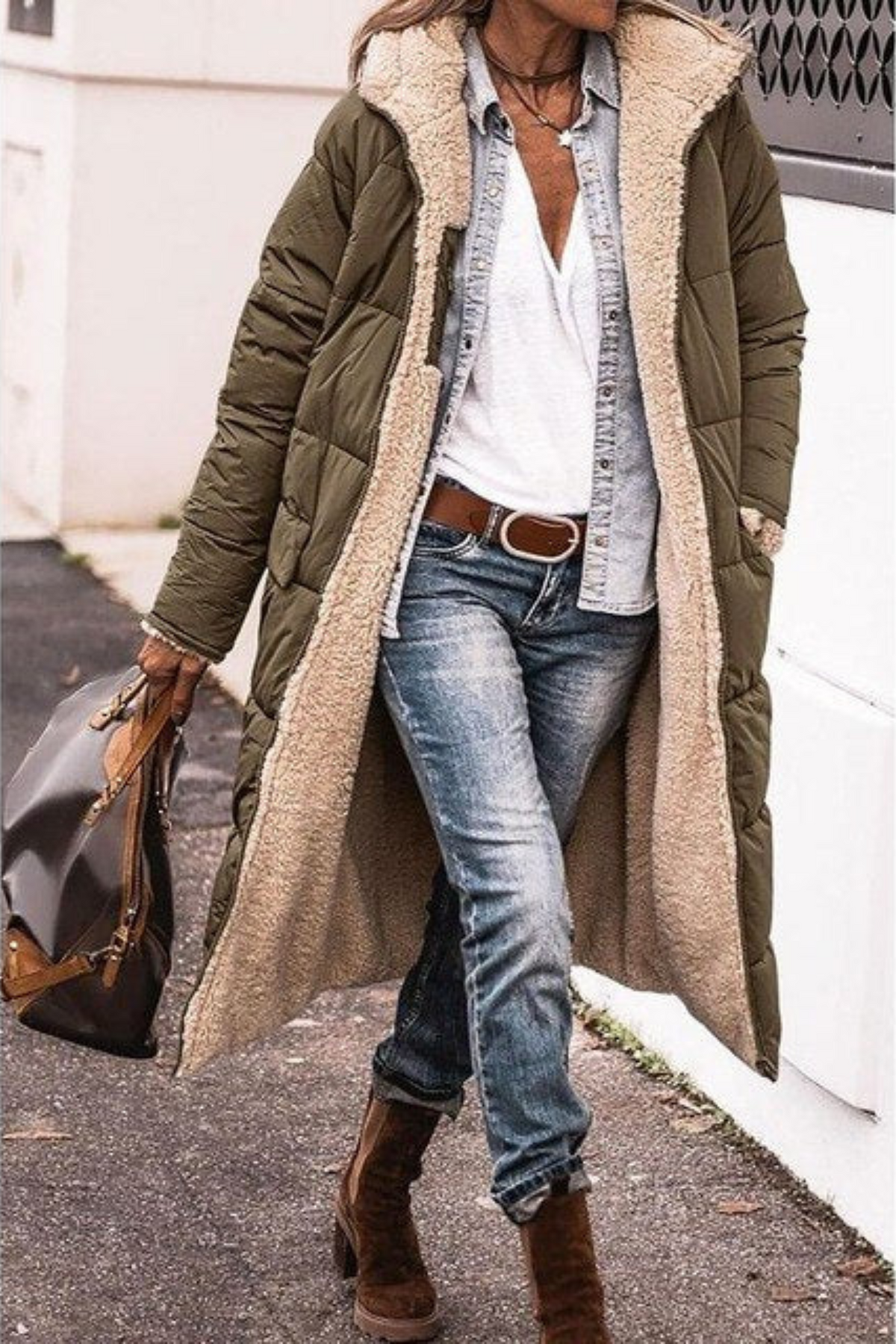 Sofia – Reversible Longline Quilted Coat