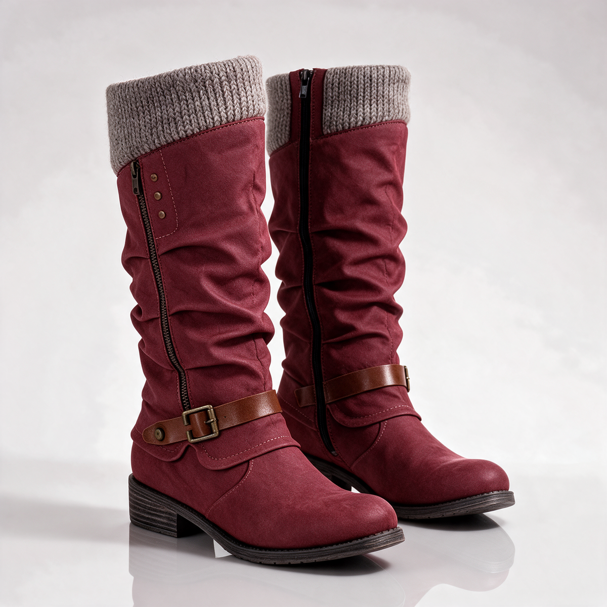 Verella Knit Cuff Boots