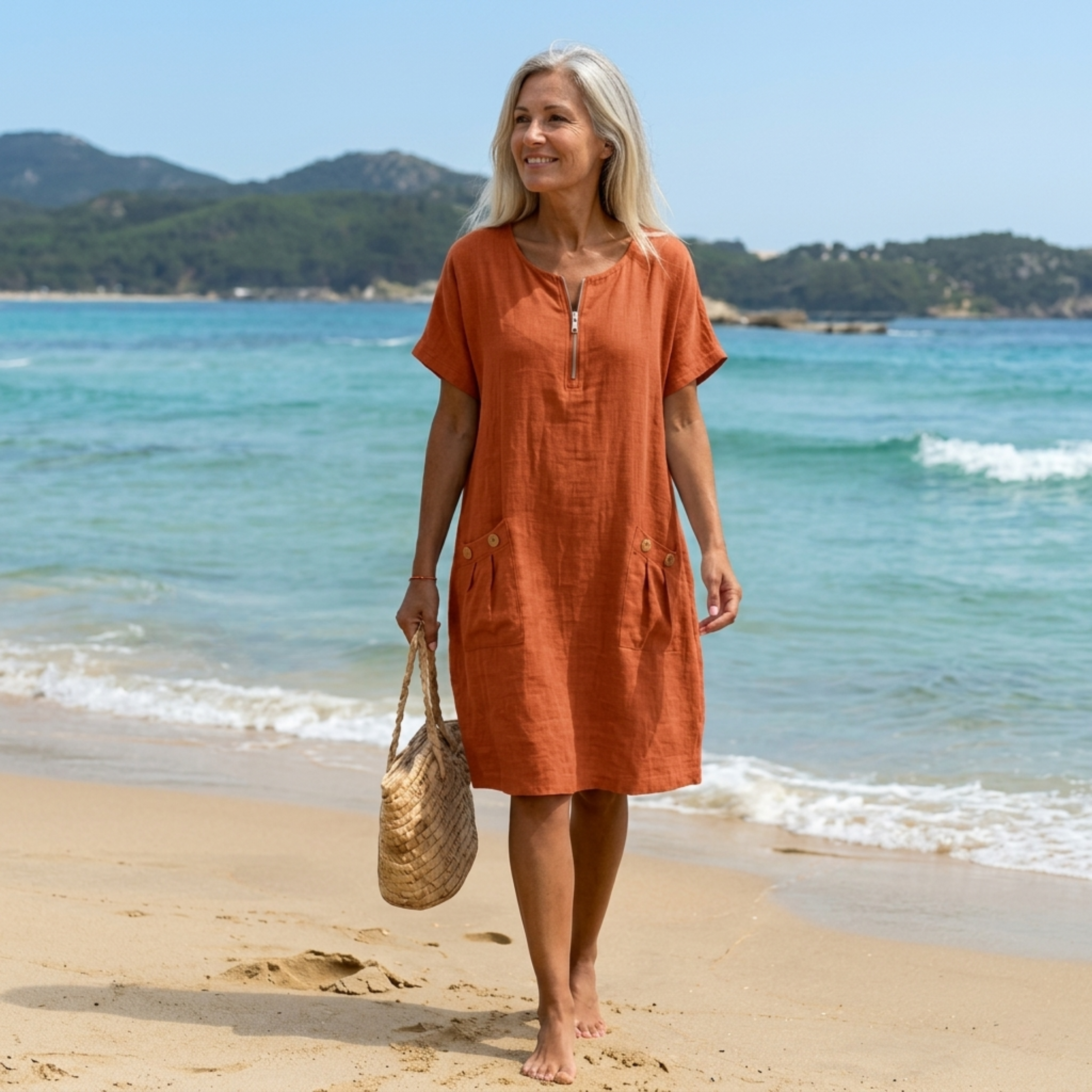 Pascale™ | Zip-Front Maxi Dress-