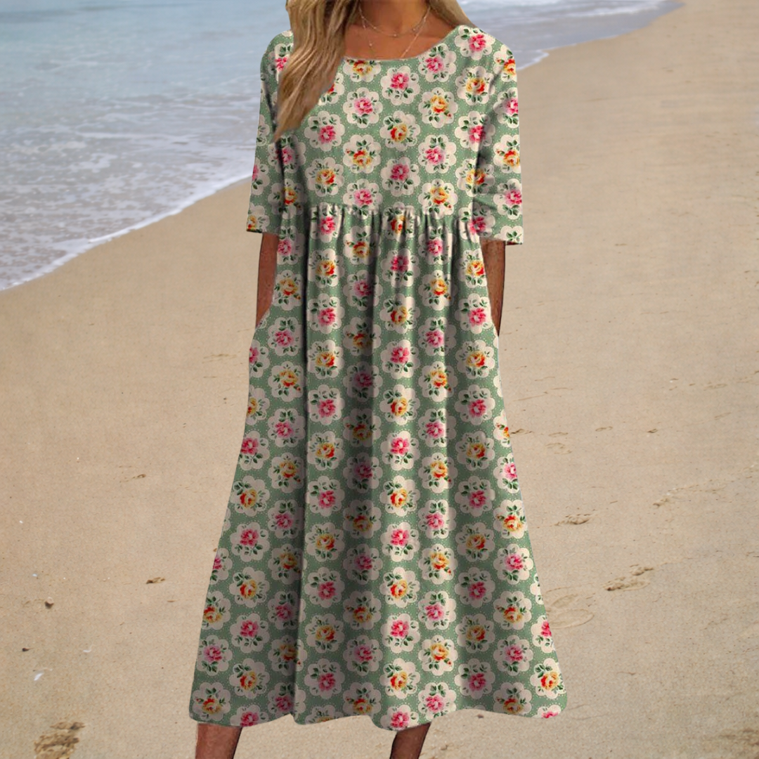 Long fluid dress, chic and comfortable