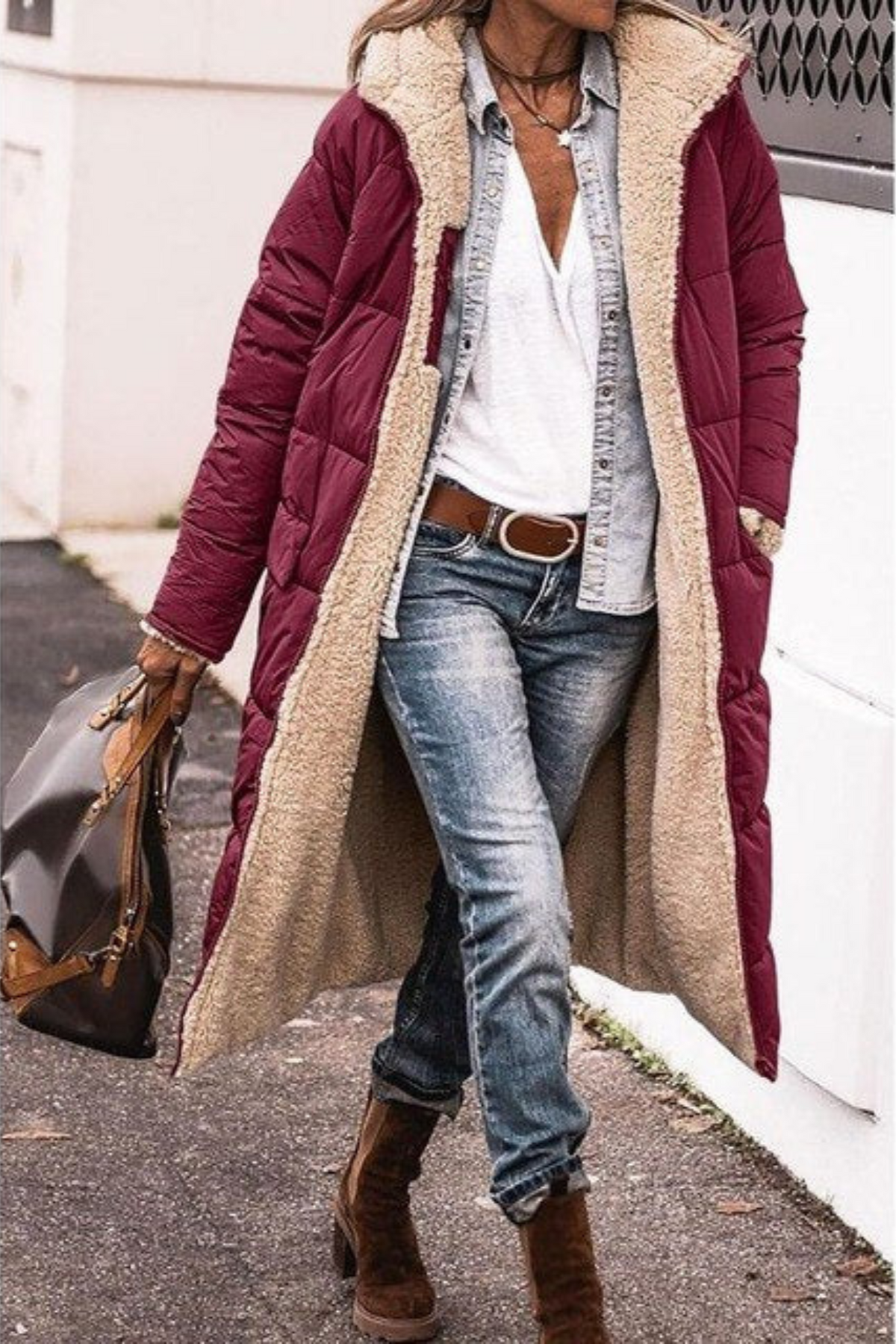 Sofia – Reversible Longline Quilted Coat
