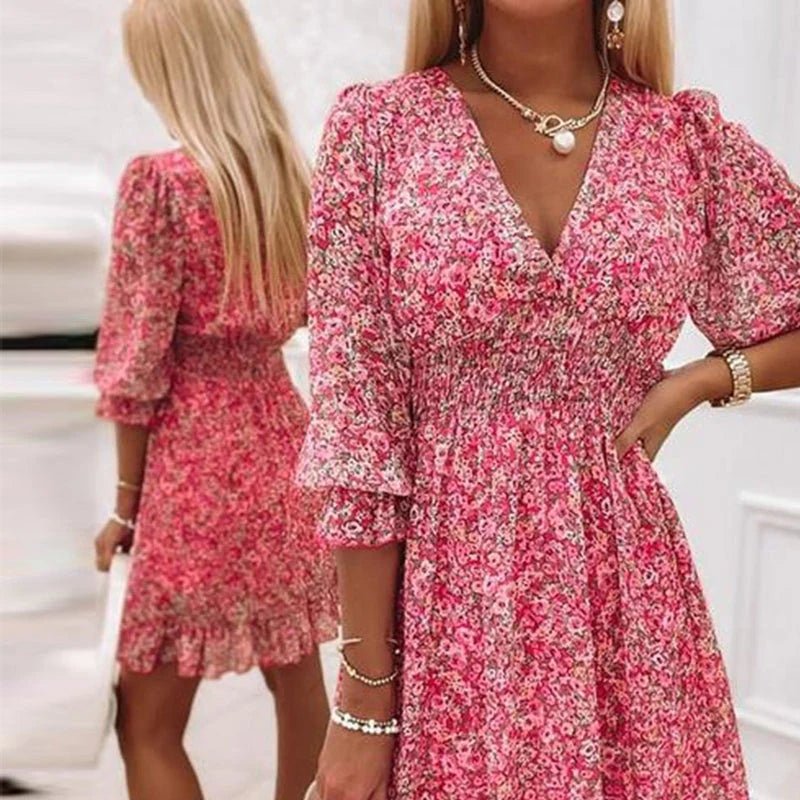 Thessaly™ | Elegant Floral Maxi Dress-