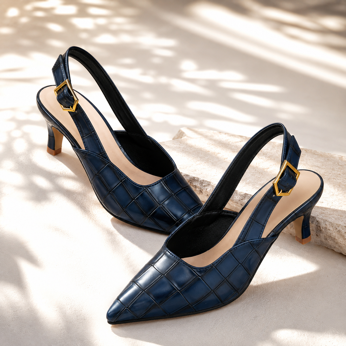 Lisbon Croc Kitten Heels