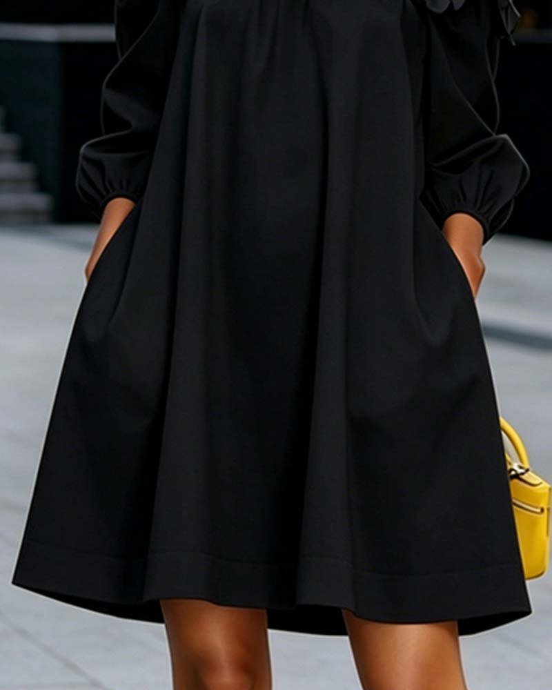 Rhoda™ Off-Shoulder Floral Appliqué Dress