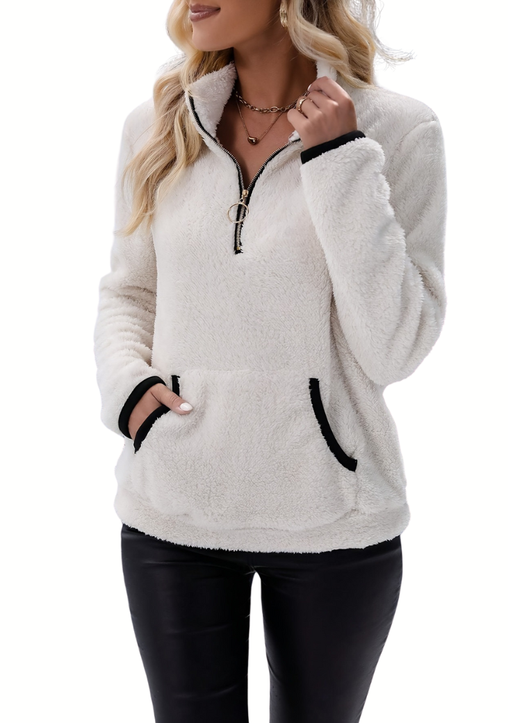 Sarah | Fluffy Zip-Up Jacket