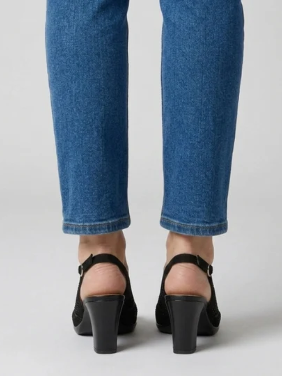 Heather™ | Elegant Rhinestone Peep Toe Slingback Heels