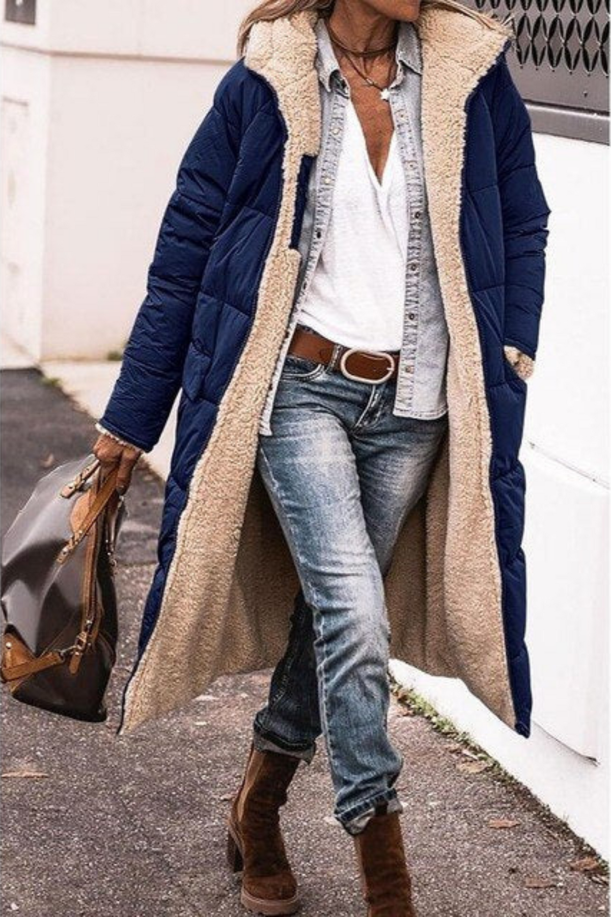 Sofia – Reversible Longline Quilted Coat