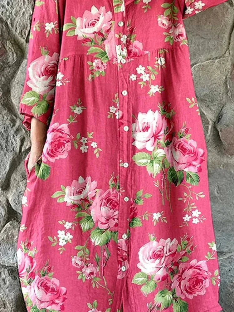 Mathilde™ | Artistic Floral Maxi Dress-