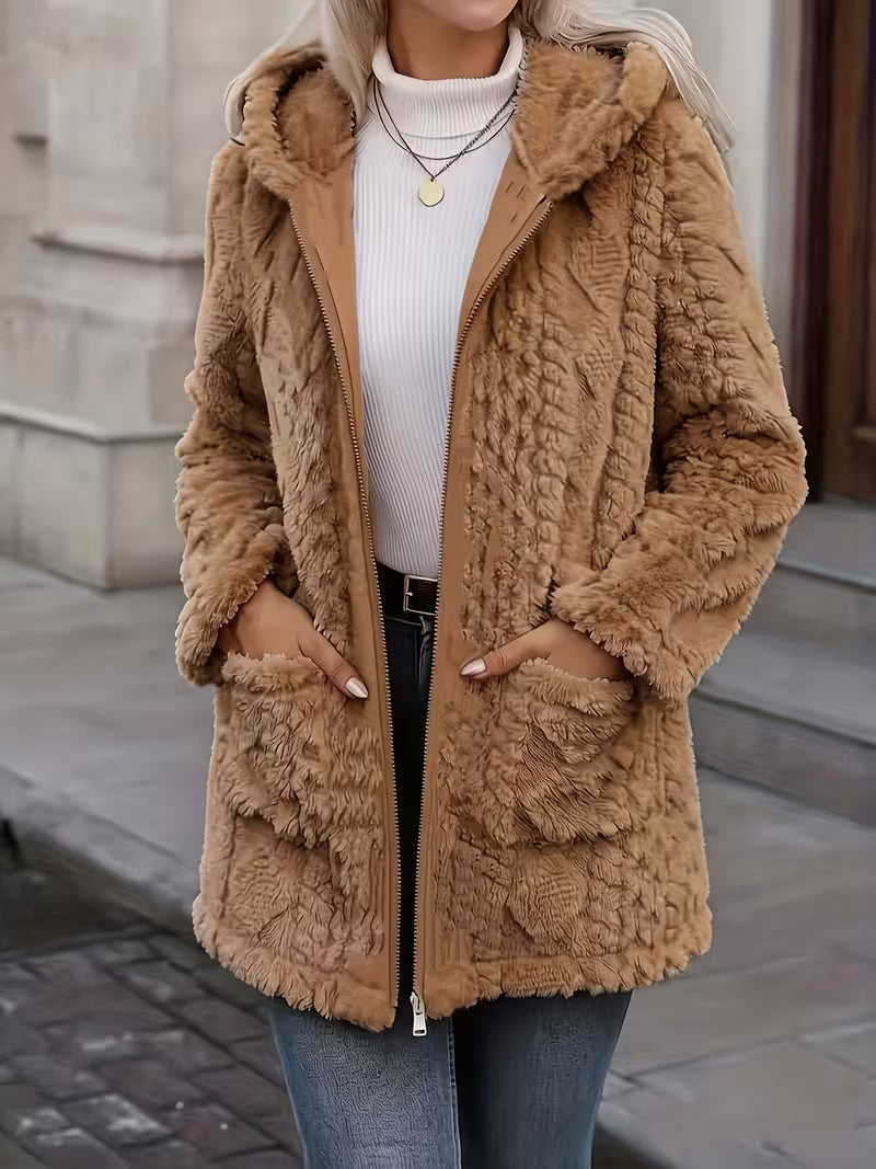 Marlene – Cozy Plush Hooded Cardigan Jacket