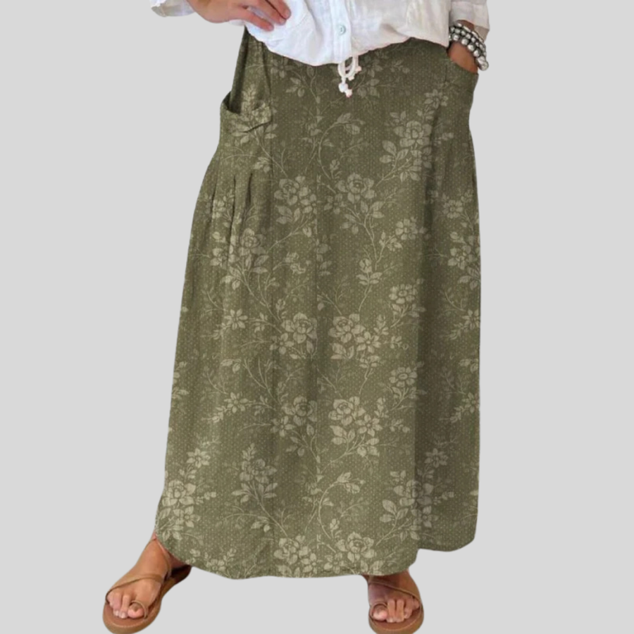 Princess™ | Vintage Floral Elastic waistband Pocket Skirt