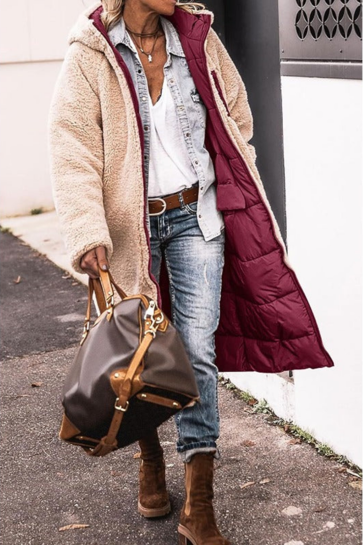 Sofia – Reversible Longline Quilted Coat