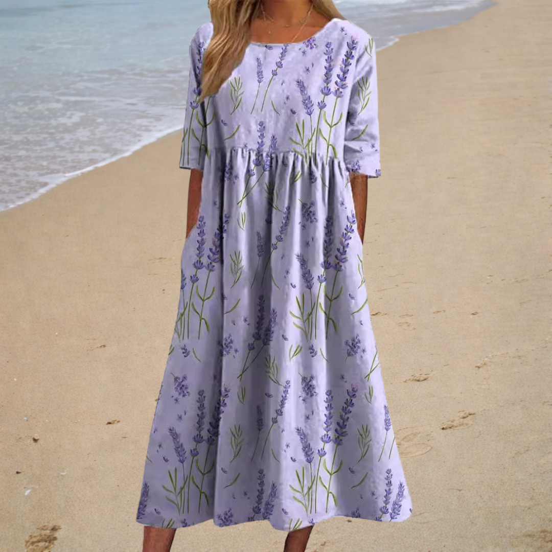 Long fluid dress, chic and comfortable