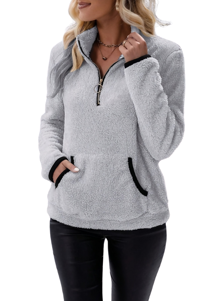 Sarah | Fluffy Zip-Up Jacket