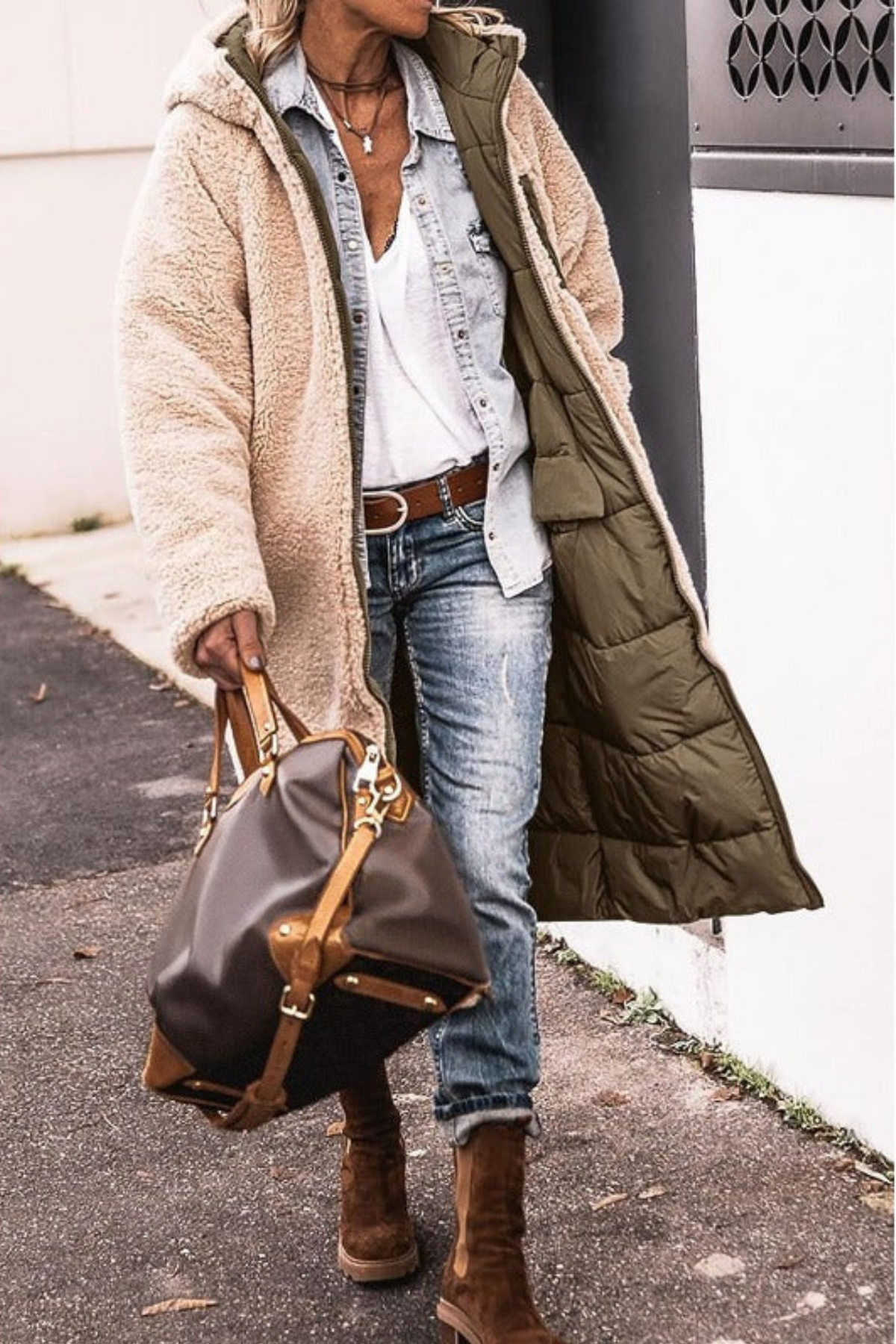 Sofia – Reversible Longline Quilted Coat
