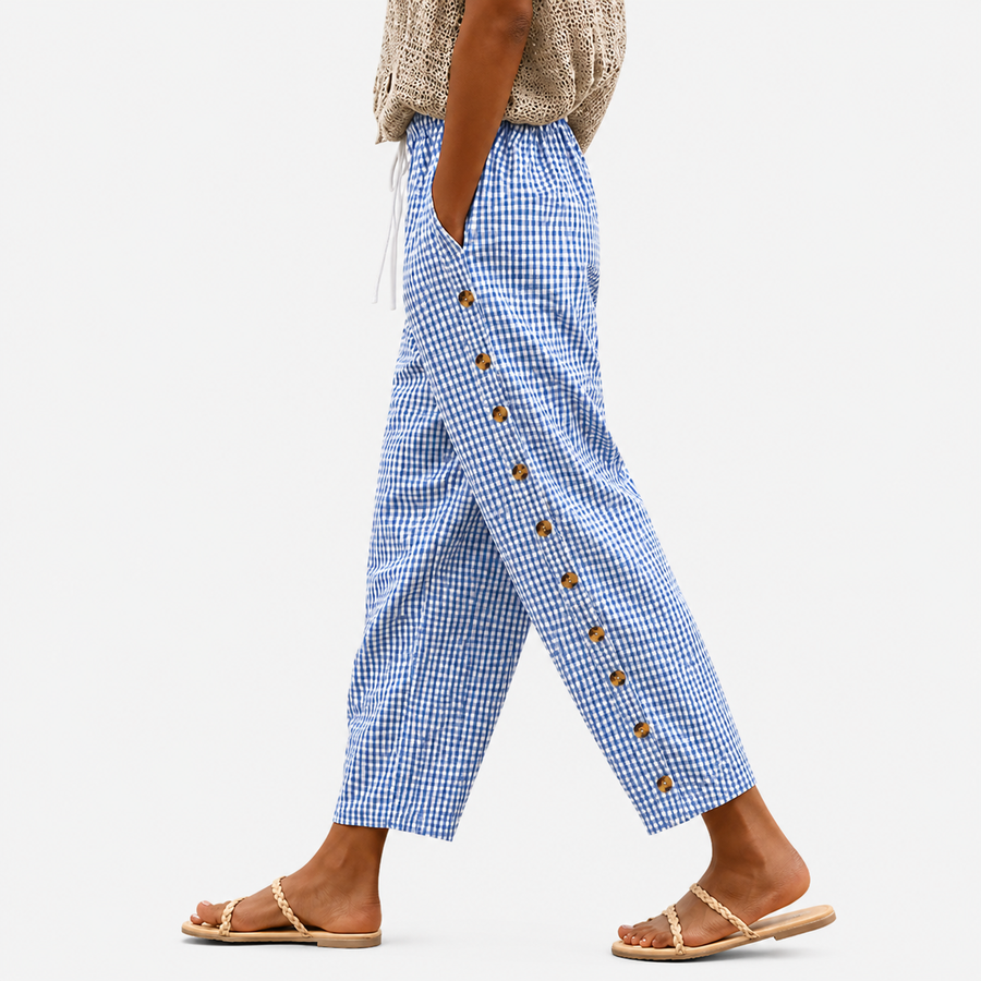 Ocean Stripe Button Pants