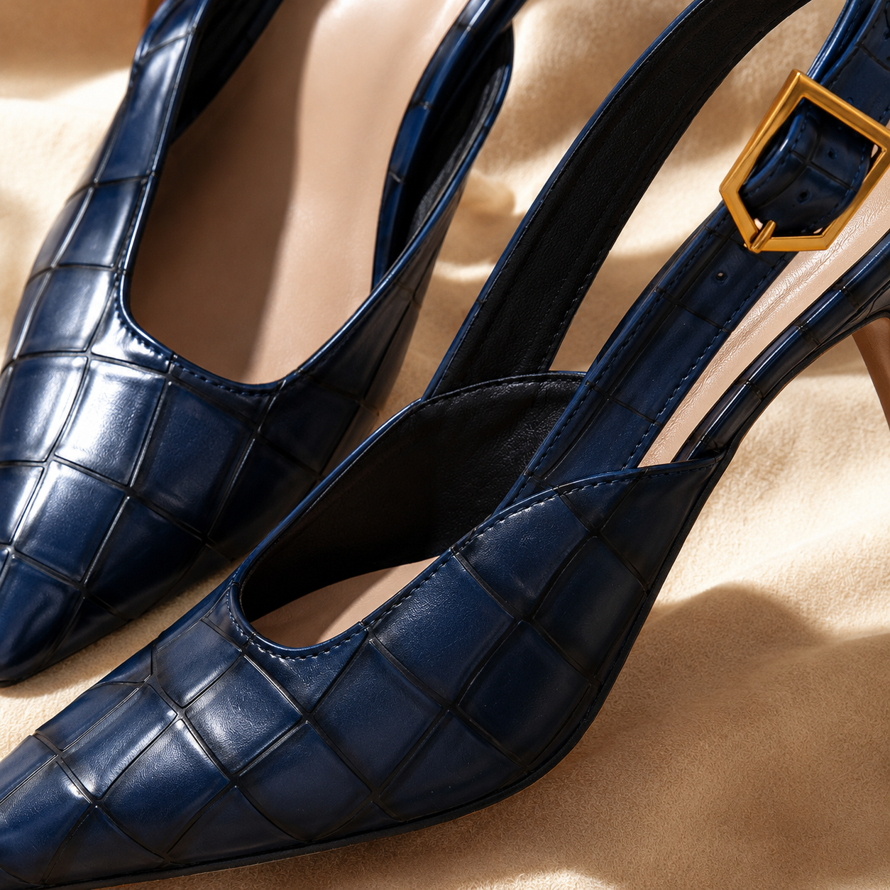 Lisbon Croc Kitten Heels