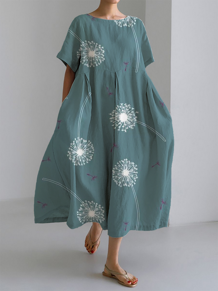 Marlow | Relaxed Dandelion-Print Midi Dress