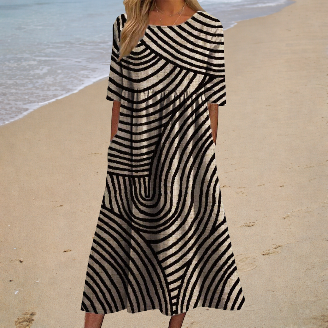 Long fluid dress, chic and comfortable