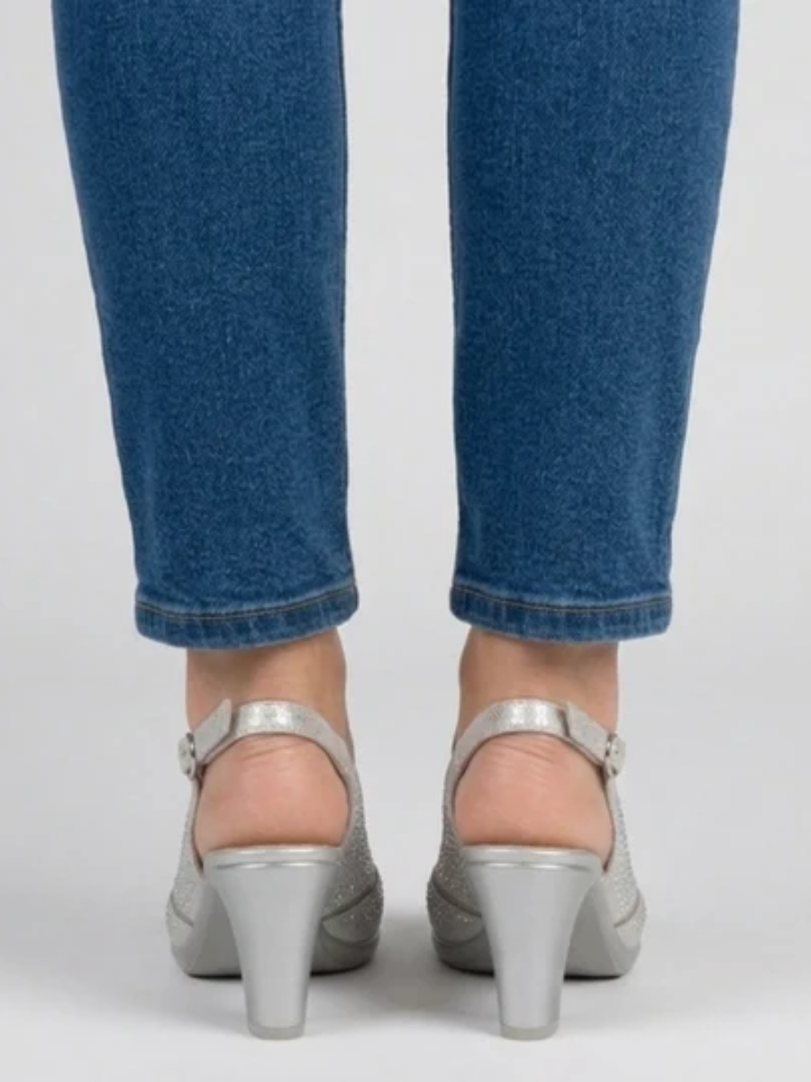 Heather™ | Elegant Rhinestone Peep Toe Slingback Heels