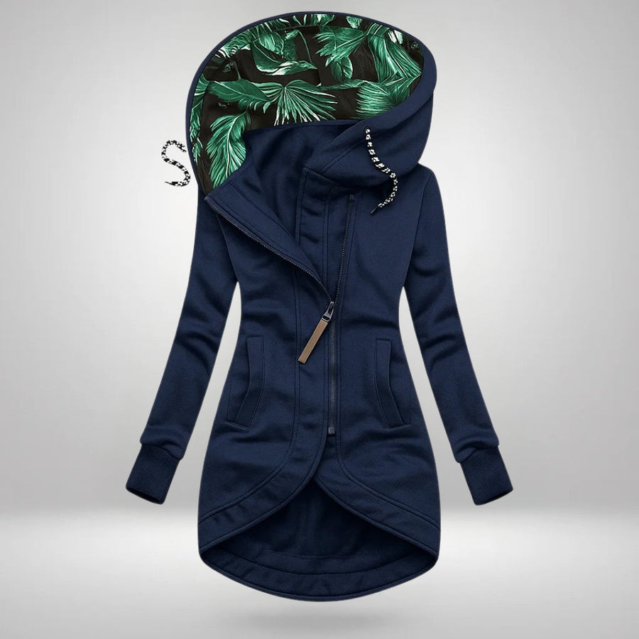 Elena – Hooded Quilted Longline Cardigan Jacket