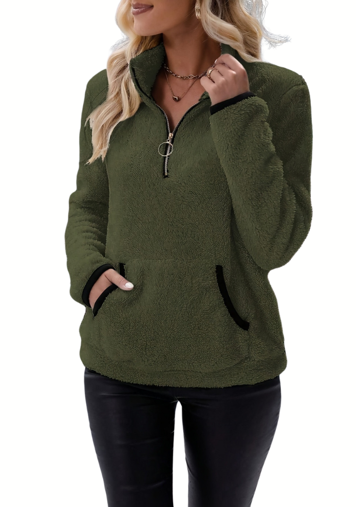 Sarah | Fluffy Zip-Up Jacket