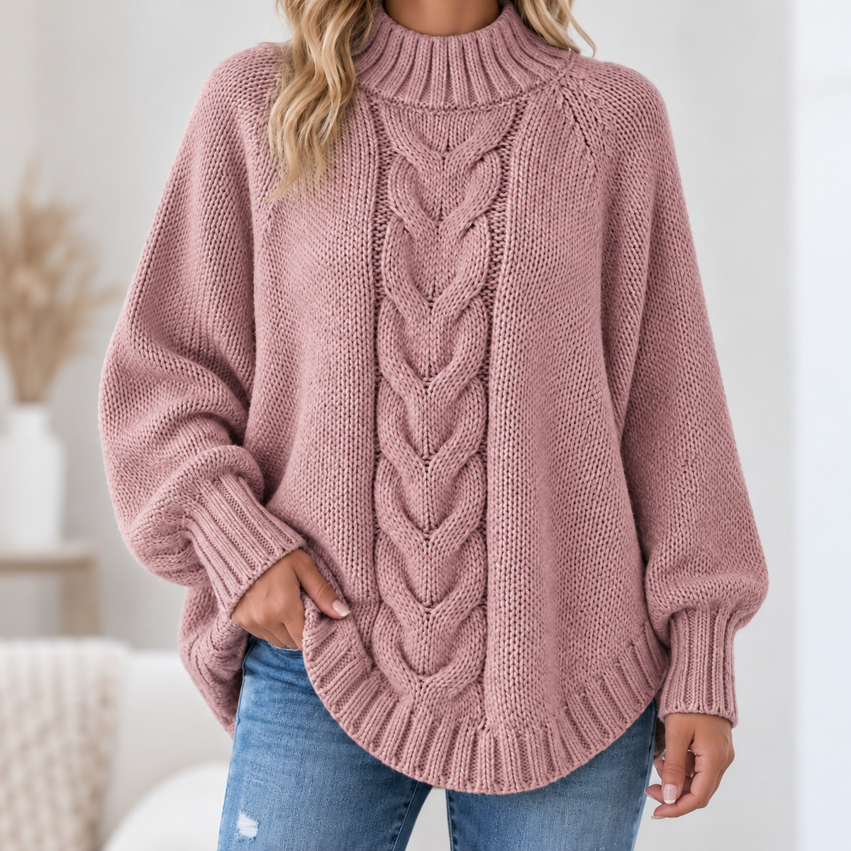 Pamella - Cable Knit Oversized Sweater