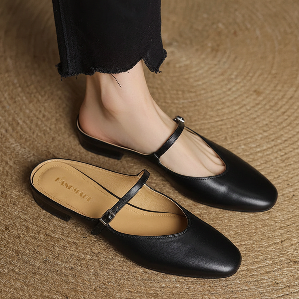 Avina Genuine Leather Mules