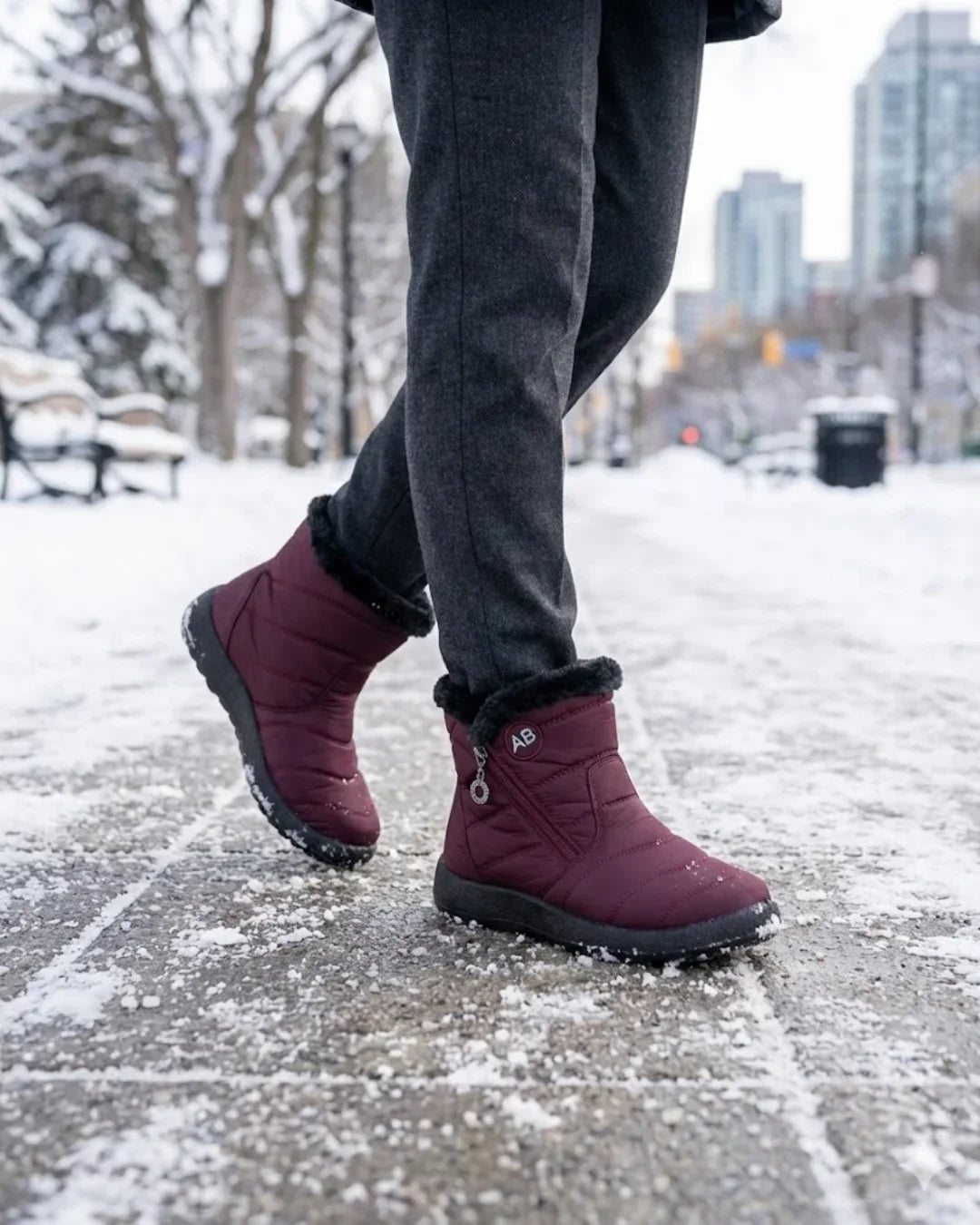 Women’s Quilted Fleece-Lined Zip Ankle Boots