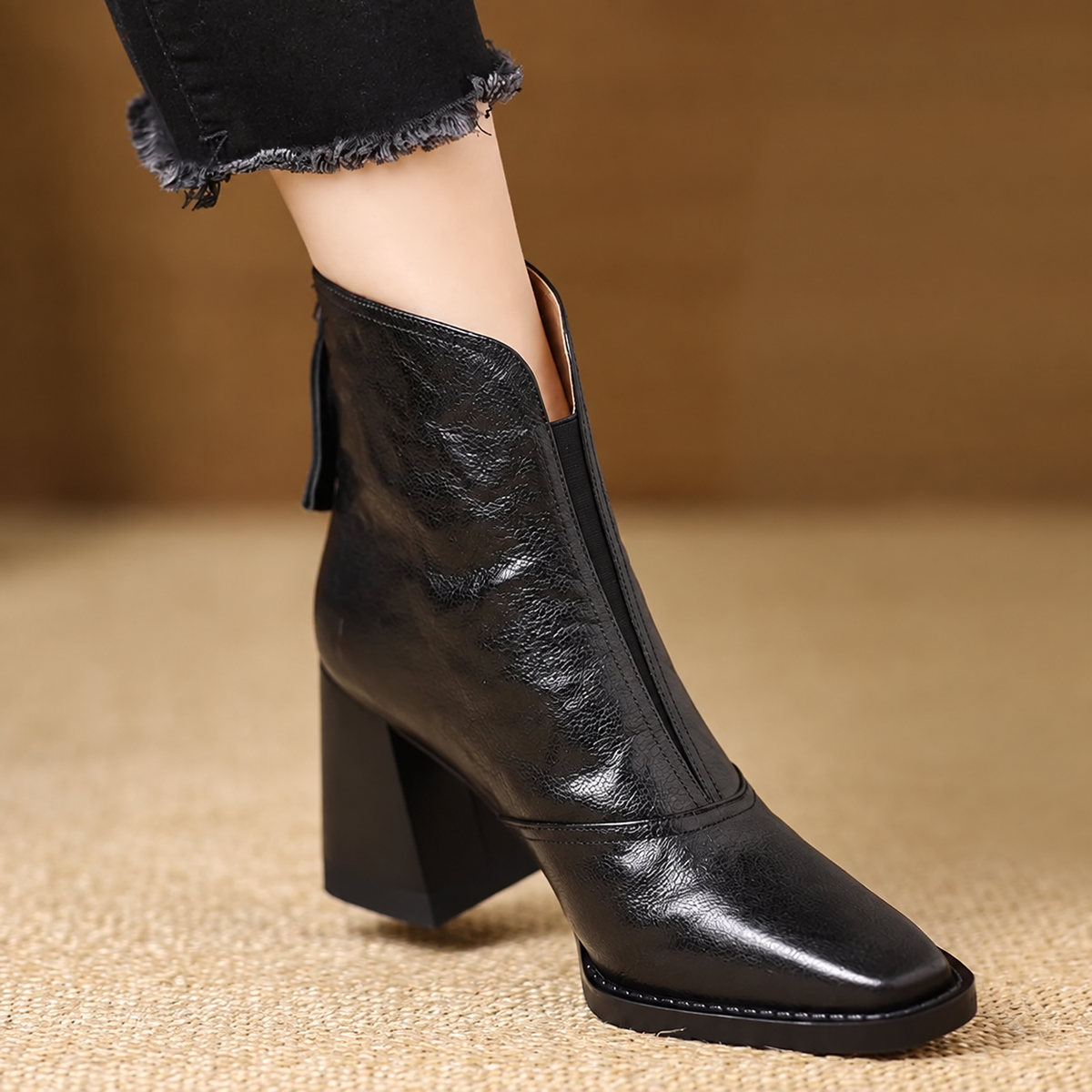 Mellena Elegant Side-Zip Ankle Boots