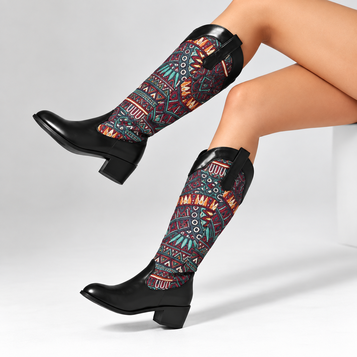 Maribel – Patterned Western Boots