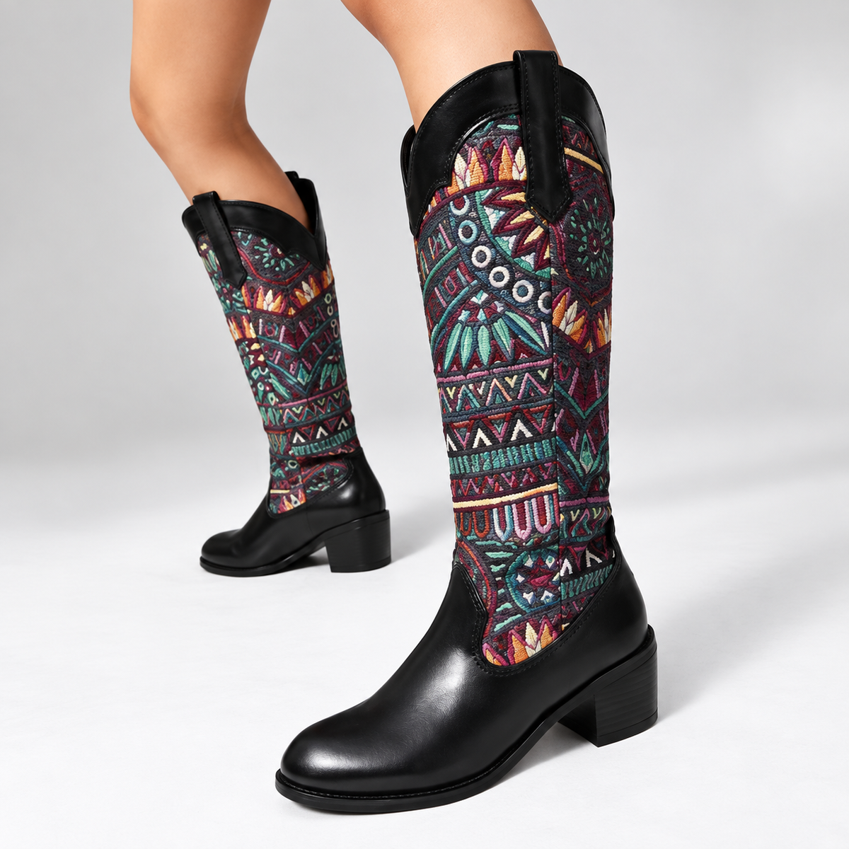 Maribel – Patterned Western Boots